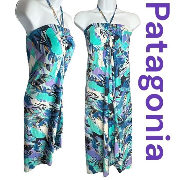 Patagonia Skirt Dress $99 Kamala Convertible Woman’s M Blue Feather Tropical - Picture 3 of 11
